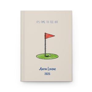 Personalized Golf Journal – Custom Golfer Gift, Golf Scorebook for Men, Golf Log Book for Players, Golf Lover Notebook Almond Cream