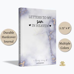 Diario conmemorativo para un hijo, cartas a mi hijo en el cielo, regalo por la pérdida de un hijo, regalo de condolencia personalizado, regalo conmemorativo para un hijo, libro de condolencias