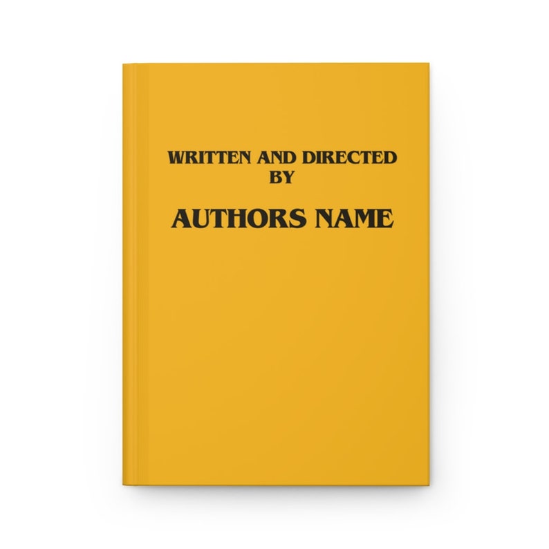 Written and Directed by Journal, Custom Film Buff Gift, Personalized Screenwriter Filmmaker Notebook, Movie Lover Christmas Gifts Lightning Yellow