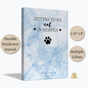 Letters to My Cat in Heaven – Personalized Grief Journal, Cat Remembrance Gift, Cat Loss Notebook, Sympathy Keepsake