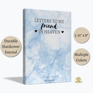 Diario conmemorativo para un amigo, regalo de condolencia por la pérdida de un amigo, cartas para un amigo en el cielo, diario de duelo, regalo de recuerdo para el mejor amigo