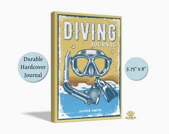 Scuba Diving Log Book – Personalized Dive Journal, Custom Scuba Gift, Dive Log for Instructor or Coach, Underwater Exploration Notebook