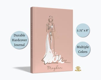 Bridal Shower Guest Book – Letters to the Bride Keepsake, Personalized Advice Journal, Custom Bridal Shower Gift for Bride
