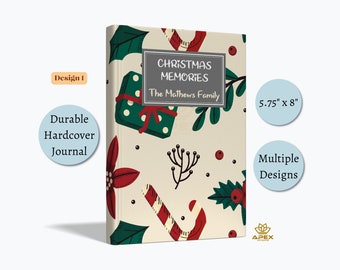 Holiday Traditions Journal, Christmas Gifts, Family Memories Book, Personalized Family Journal, Custom Christmas Journal