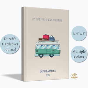 RV Travelers Notebook, Personalized Family Road Trip Journal, Family Camping Keepsake, Retirement Glamping Gift, Camper Van Souvenir