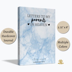 Diario conmemorativo para padres, Cartas a los padres en el cielo, Regalo de condolencias para padres, Regalo conmemorativo por la pérdida de un padre, Memorial para mamá y papá