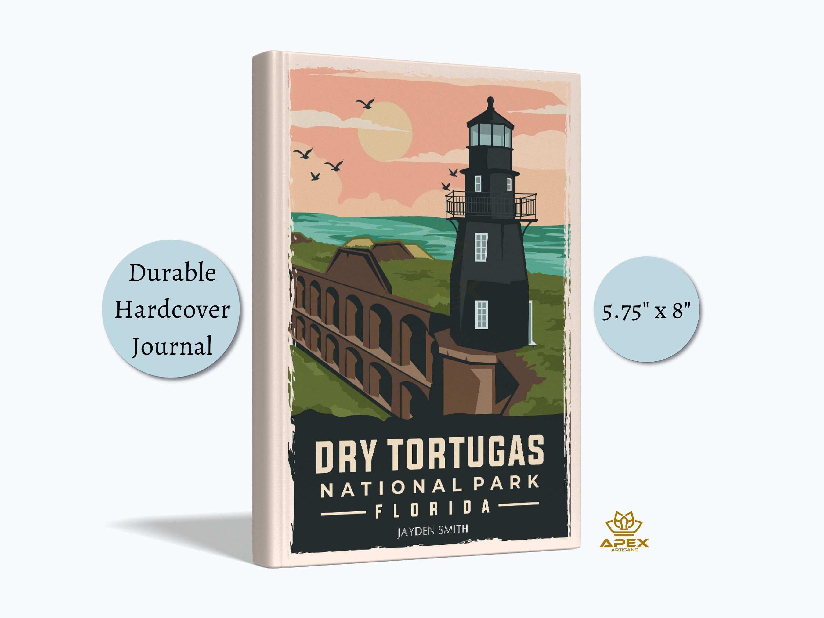 Dziennik Parku Narodowego Dry Tortugas, Szkicownik Fort Jefferson, Prezent z podróży do Florida Keys, Notatnik z latarni morskiej Ocean