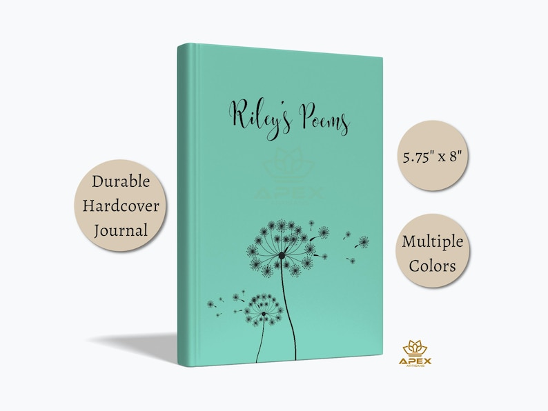 Poetry Journal, Personalized Poetry Lover Gift
