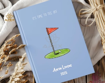 Personalized Golf Journal – Custom Golfer Gift, Golf Scorebook for Men, Golf Log Book for Players, Golf Lover Notebook