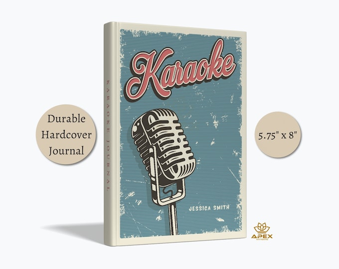 Vintage Karaoke Journal, Karaoke Night Gifts, Karaoke Birthday Party Guest Book, Karaoke Gift, Custom Karaoke Notebook, Karaoke Music Book