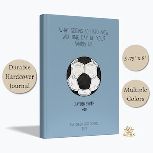 Soccer Senior Night Gift, Personalized Soccer Team Banquet Gift, Soccer Notebook, Custom Girls High School Senior Graduation 2025