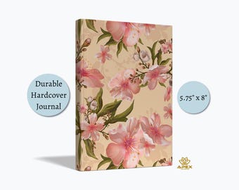 Hibiscus Flower Journal – Floral Writing Notebook, Tropical Cottage Gift, Botanical Hardcover Diary for Women