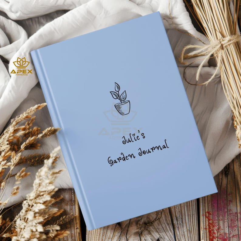 Garden Planner Journal – Personalized Gardening Notebook, Plant Care Log & Gift for Gardeners – Seed Tracker, Botanical Diary Powder Blue