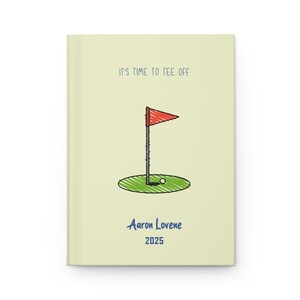 Personalized Golf Journal – Custom Golfer Gift, Golf Scorebook for Men, Golf Log Book for Players, Golf Lover Notebook Lemon Chiffon