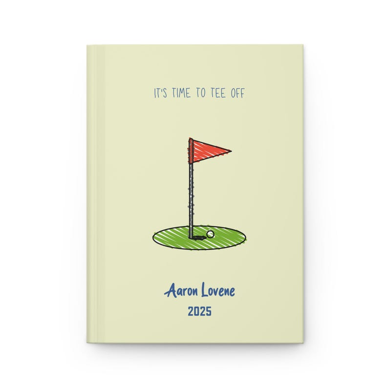 Personalized Golf Journal – Custom Golfer Gift, Golf Scorebook for Men, Golf Log Book for Players, Golf Lover Notebook Lemon Chiffon