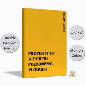 Funny Vlogger Gift – F*cking Phenomenal Vlogger Notebook, Personalized Content Creator Journal