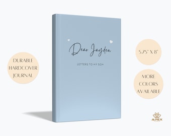 Dear Son Hard Cover Journal, Letters to My Son Journal, Personalized Son Memory Book, Baby Name Pregnancy Journal, Custom Dear Son Notebook