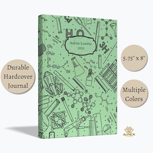 Personalized Chemistry Notebook – Hand Drawn Science Journal, Custom Chem Student Gift, Chemistry Teacher Lab Diary