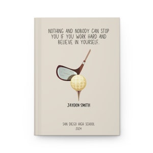 Senior Golf Gift – Personalized Golf Journal, Senior Night Team or Player Graduation Keepsake Pearl Bush