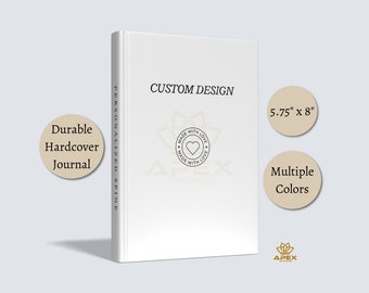 Custom Diary with Logo Name, Personalized Journal Gift, Custom Design Aesthetic Journal, Customized Notebook Cover, Lined Hardcover Journal