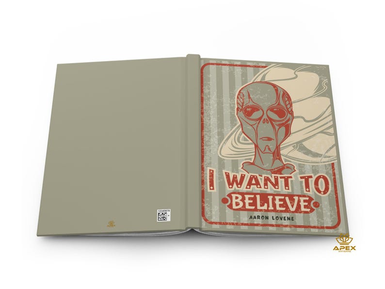 Alien Journal, Retro UFO Notebook, I Want to Believe Gift, Sci Fi Alien ...