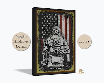 US Army Journal – Personalized Military Notebook, Custom Deployment Gift, Army Navy Marine Corps Air Force Gifts for Soldiers