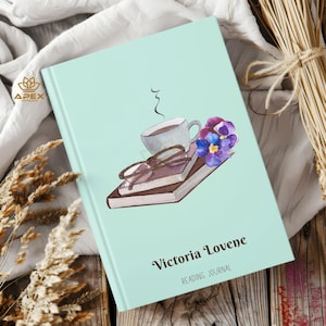 Reading Journal for Book Lovers, Personalized Book Tracker & Review Log, Custom Gift for Readers