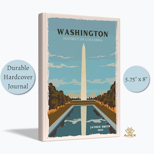 Washington DC Travel Journal, Washington Monument Gift, Custom National Mall Notebook, District of Columbia Sketchbook, DC Souvenir