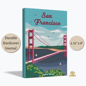 San Francisco Travel Journal, Golden Gate Bridge Sketchbook, Bay Area Vacation Gift, Personalized California Notebook, Memory Book