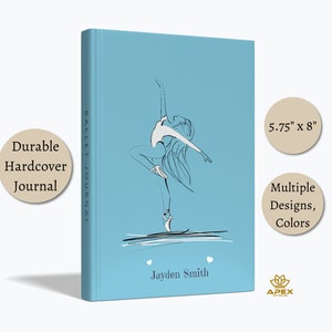 Ballet Journal, Personalized Dance Recital Gift, Ballet Notebook, Dance Teacher Gift, Custom Ballet Training Hardcover Journal, Lined Pages