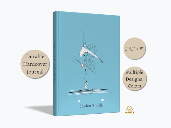 Ballet Journal, Personalized Dance Recital Gift, Ballet Notebook, Dance Teacher Gift, Custom Ballet Training Hardcover Journal, Lined Pages