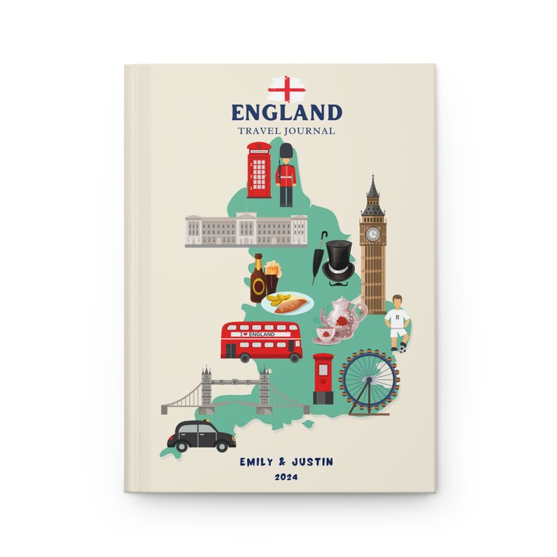 England Travel Journal, England Travel Gift, Custom London Vacation