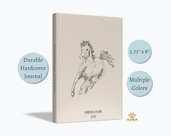 Equestrian Notebook – Paardenliefhebber cadeau, aangepast paardendagboek, ruitercadeaus voor ruiters, paardendagboek