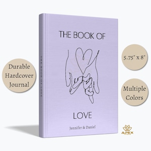 Personalized Couple Journal, Custom Engagement Anniversary Gift, The Book of Love, Memory Book For Couple, Our First Year Scrapbook