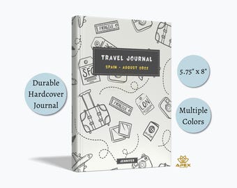 Gepersonaliseerde reizigersnotitieboekje, reiscadeau bucketlist, vakantieplanner met harde kaft, reiscadeau Wanderlust