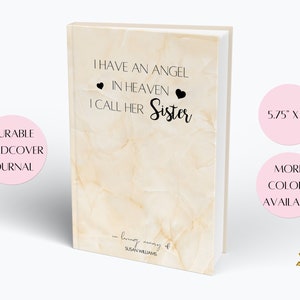 Journal à la mémoire d'une sœur, Journal commémoratif de la perte d'une sœur, Livre de souvenirs pour une sœur céleste, Cadeau commémoratif de la perte d'une sœur, Rip Sister