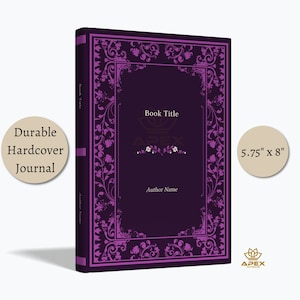 Cadeaux livres personnalisés violet foncé, cahier de mariage esthétique personnalisé, livre d'or rustique, journal de poésie à couverture rigide doublé, recette vintage