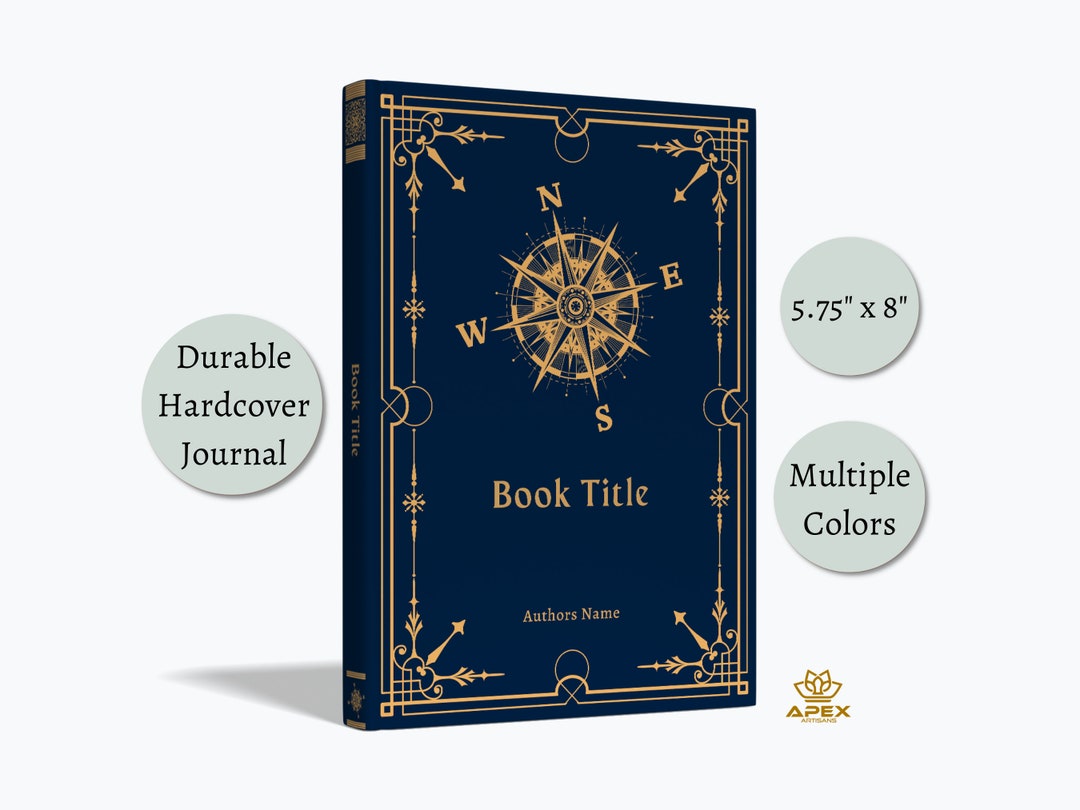 Custom Compass Journal, Personalized Nautical Camping Sailing Gift