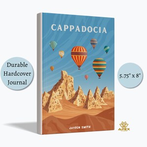 Cappadocia Travel Journal, Hot Air Balloon & Fairy Chimneys Notebook, Turkey Honeymoon Gift, Goreme National Park Sketchbook, Memory Book