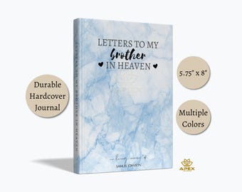 Brother Memorial Journal, Personalized Letters to Brother in Heaven, Grief Notebook for Loss of Brother, Sympathy Gift