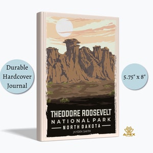 Theodore Roosevelt National Park Journal, wandelcadeau North Dakota, Badlands Hoodoos Sketchbook, Nature Travel Memory Book