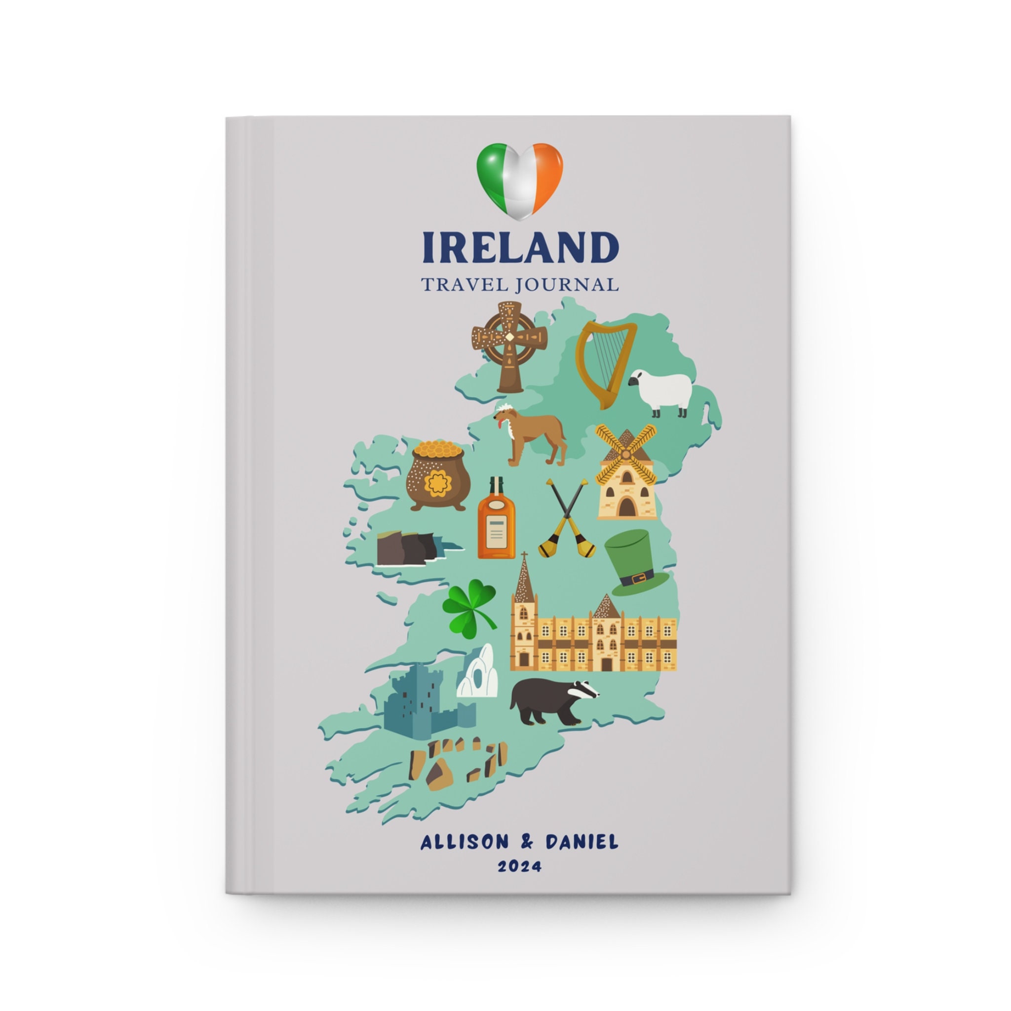 Ireland Travel Journal - Personalized Irish Map Vacation Notebook ...