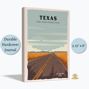 Carnet de voyage au Texas, cadeau de voyage au Texas, souvenir d'étoile solitaire personnalisé, carnet de croquis de Marfa, cadeau de voyage en famille à Austin
