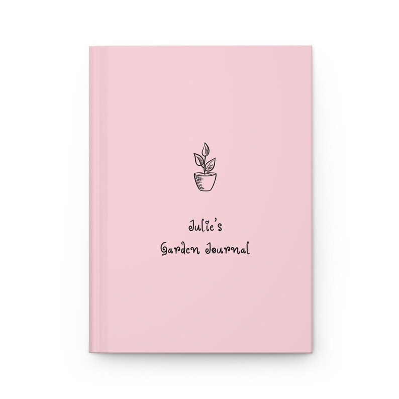 Garden Planner Journal – Personalized Gardening Notebook, Plant Care Log & Gift for Gardeners – Seed Tracker, Botanical Diary Blush Pink
