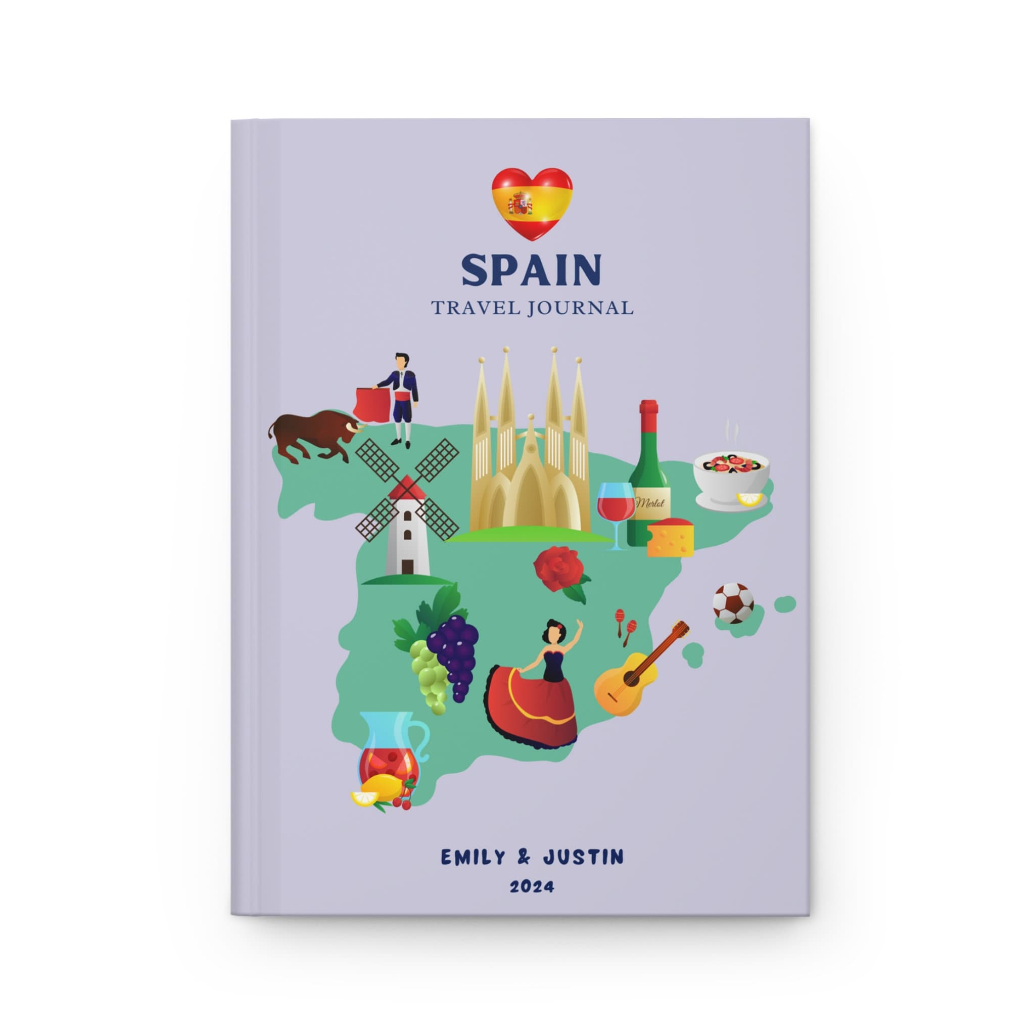 Spain Travel Journal, Spain Travel Gift, Custom Spain Vacation Notebook ...