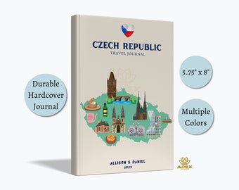 Czech Republic Travel Journal, Czech Travel Gift, Custom Czech Vacation Notebook, Praque Honeymoon Gift, Czech Republic Map Sketchbook