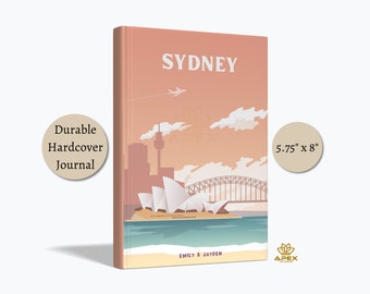 Sydney Travel Journal, Australia Travel Gift, Custom Sydney Vacation Notebook, Sydney Australia Honeymoon, Sydney Opera House Memory Book