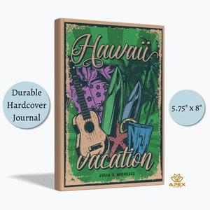 Hawaii Travel Journal, Custom Hawaiian Islands Vacation Notebook, Maui Kauai Honolulu Souvenir, Hawaiian Islands Memory Book