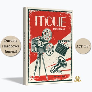 Retro Movie Journal, Movie Lover Christmas Gifts, Vintage Movie Diary, Custom Movie Notebook, Film Buff Gift, Filmmaker or Screenwriter Gift image 1