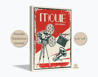 Retro Movie Journal, Movie Lover Christmas Gifts, Vintage Movie Diary, Custom Movie Notebook, Film Buff Gift, Filmmaker or Screenwriter Gift